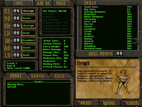 fallout 2 increase special|fallout 2 starting stats.